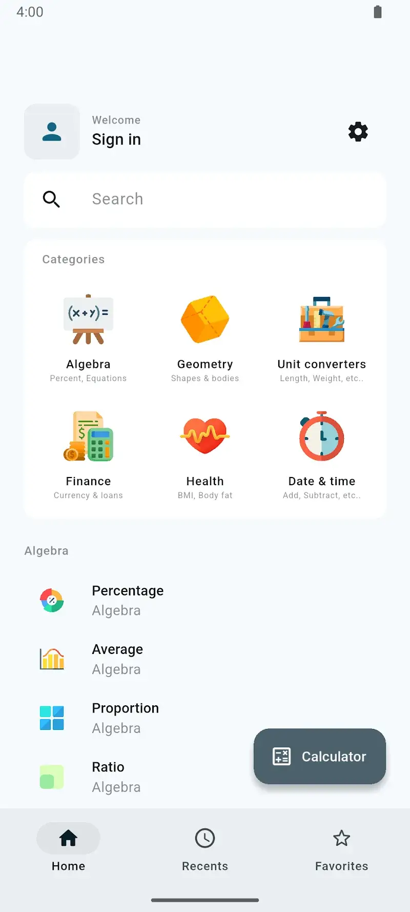 All-In-One Calculator - screenshot 1