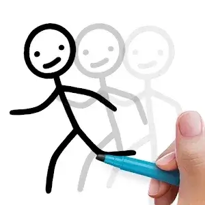 Stickman draw animation app icon