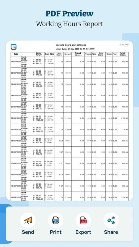 WorkSheet APK - screenshot 5