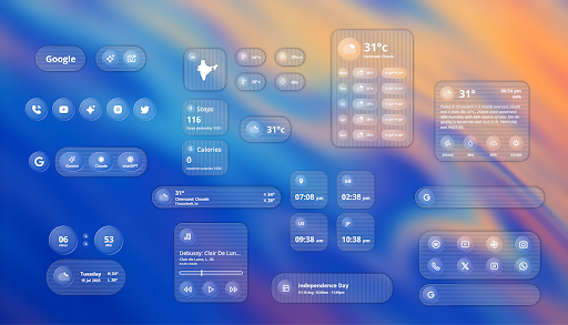 Liquid Glass KWGT Widgets - screenshot 4
