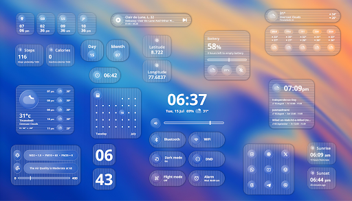 Liquid Glass KWGT Widgets - screenshot 5