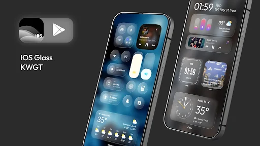iOS Glass KWGT iOS 26 Inspired - screenshot 3